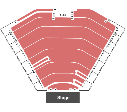 Reserved seating chart for Ruth Eckerd Hall